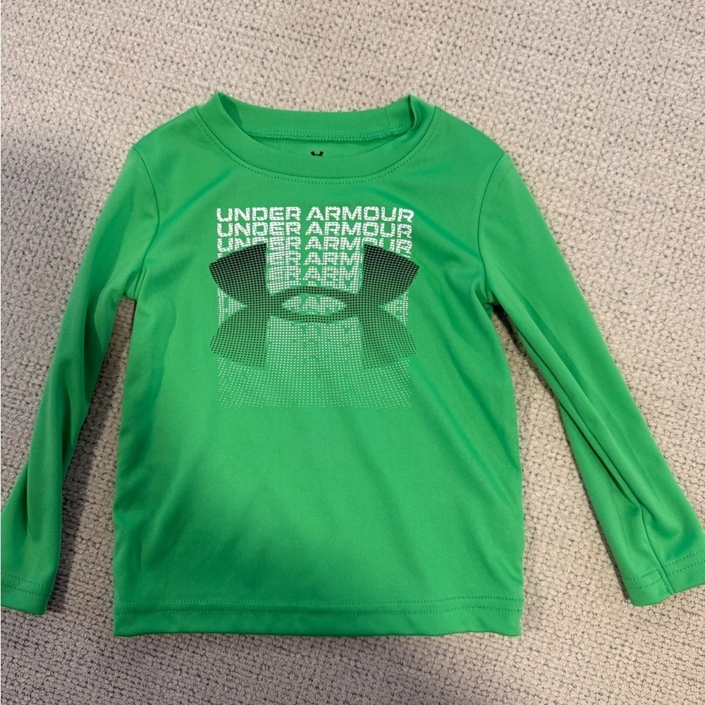 Under Armour Kids Bright Green Long Sleeve Tee